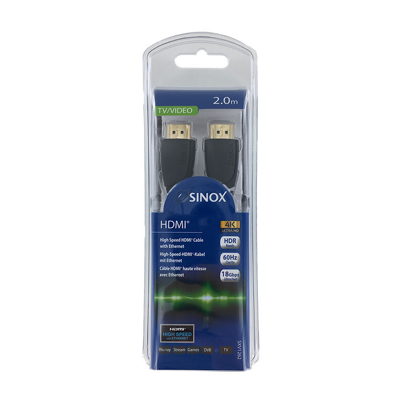 HDMI kabelis SINOX SXV1261, 2.0m цена и информация | Kabeliai ir laidai | pigu.lt