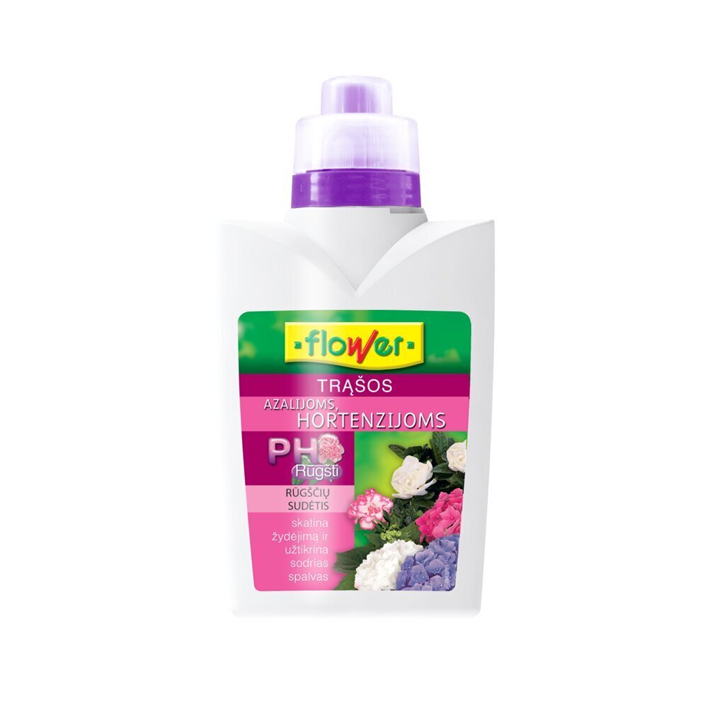 Skystosios trąšos Azalijoms, Hortenzijoms Flower, 500 ml kaina ir informacija | Skystos trąšos | pigu.lt