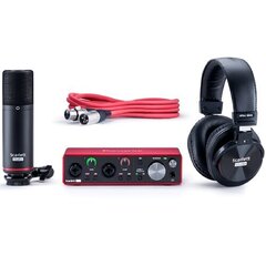 Dviejų kanalų garso sąsaja su mikrofonu ir ausinėmis Focusrite Scarlett 2i2 Studio 3-iosios kaina ir informacija | Priedai muzikos instrumentams | pigu.lt