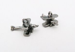 Pakabukas Lėktuvas MD1626, 18x13 mm, 1 vnt kaina ir informacija | Papuošalų gamybai, vėrimui | pigu.lt