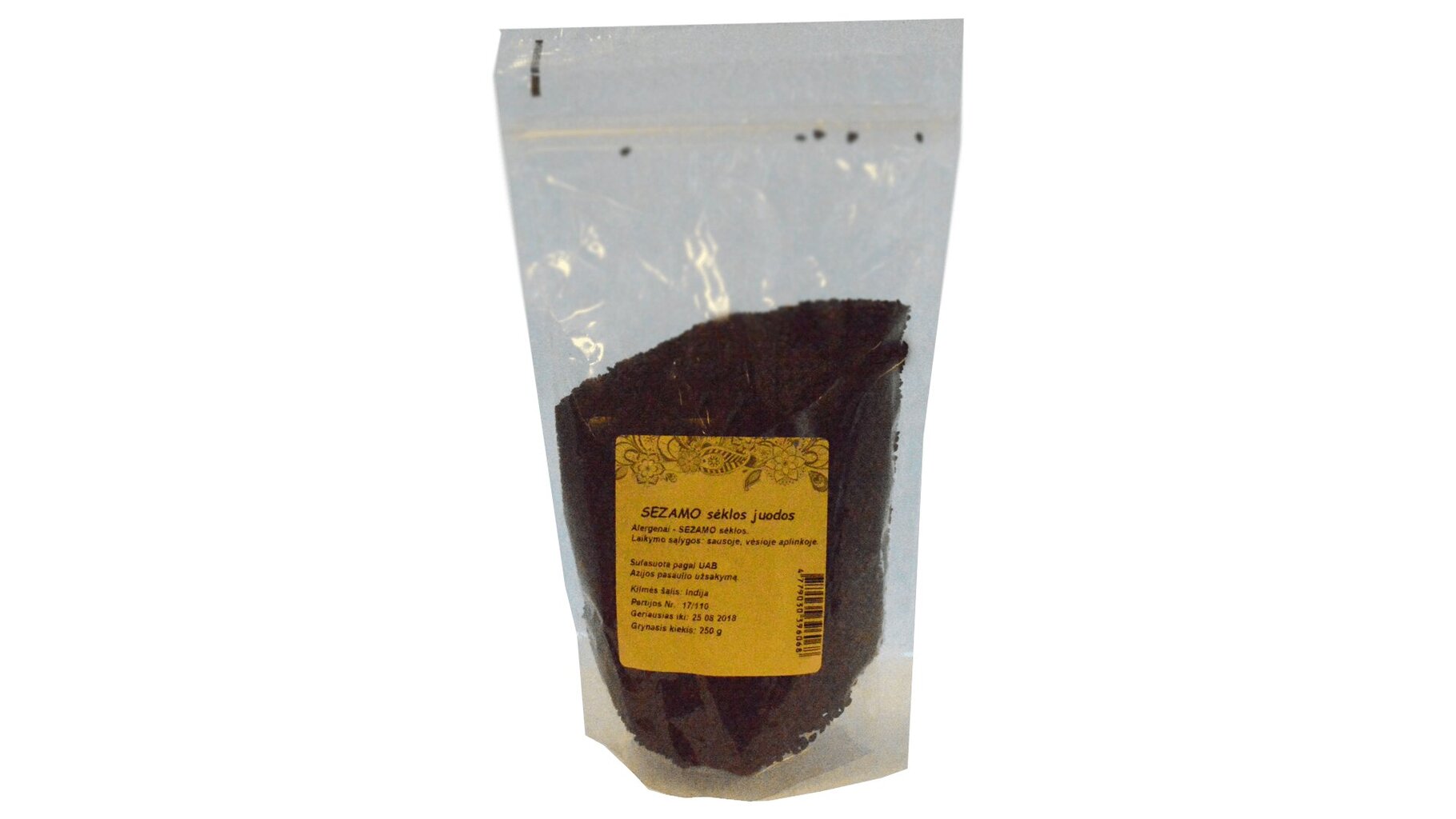 Sezamo sėklos juodos 250 g цена и информация | Prieskoniai, prieskonių rinkiniai | pigu.lt