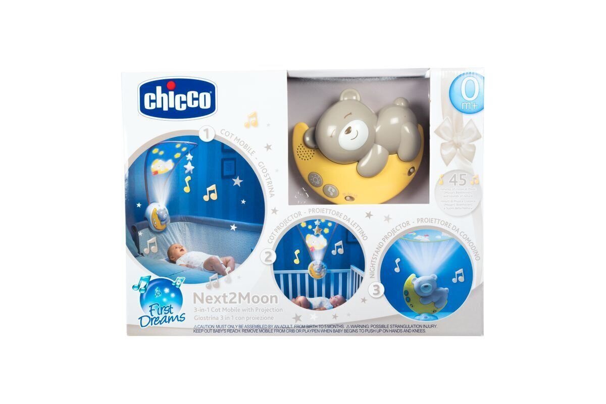 Karuselė Chicco First Dreams Next2 Monday 3-in-1, neutrali spalva kaina ir informacija | Žaislai kūdikiams | pigu.lt