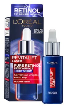 Gryno retinolio naktinis serumas L'Oreal Paris Revitalift Laser, 30 ml kaina ir informacija | Veido aliejai, serumai | pigu.lt
