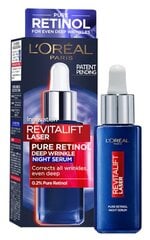 Gryno retinolio naktinis serumas L'Oreal Paris Revitalift Laser, 30 ml kaina ir informacija | Veido aliejai, serumai | pigu.lt