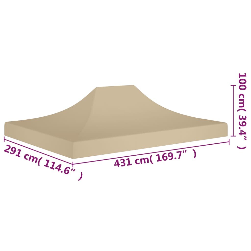 Proginės palapinės stogas, smėlio spalvos, 4,5x3m, 270 g/m² kaina ir informacija | Pavėsinės | pigu.lt