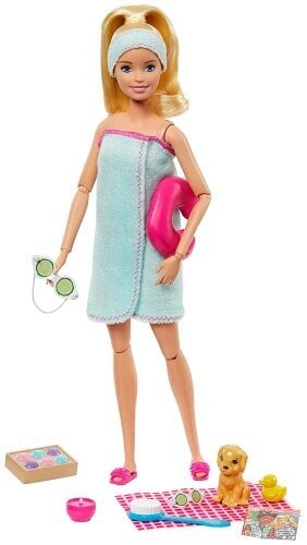 Lėlė Mattel Barbie Wellness Spa Doll Blonde And Accessories Assort kaina ir informacija | Žaislai mergaitėms | pigu.lt