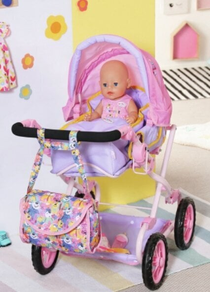 Baby Born Pink Loll vežimėlis su aksesuarų krepšiu kaina ir informacija | Žaislai mergaitėms | pigu.lt