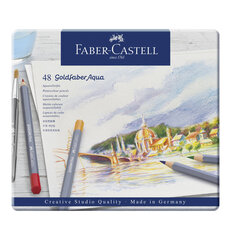 Faber-Castell - Goldfaber akvarel tin, 48 pc kaina ir informacija | Piešimo, tapybos, lipdymo reikmenys | pigu.lt