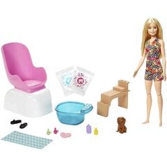 Кукла Mattel - Barbie Mani Pedi Spa Blonde Doll Playset цена и информация | Игрушки для девочек | pigu.lt