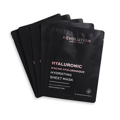 Набор масок для лица Revolution Skincare Hydrating Hyaluronic Acid Sheet, 5 шт. цена и информация | Маски для лица, патчи для глаз | pigu.lt