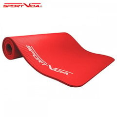 Нескользкий коврик для тренировок фитнеса и йоги SportVida NBR (180x60x1.5 см), красный цена и информация | Коврики для йоги, фитнеса | pigu.lt