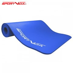 Нескользкий коврик для тренировок фитнеса и йоги SportVida NBR (180x60x1.5 см), синий цена и информация | Коврики для йоги, фитнеса | pigu.lt