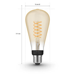 Умная лампа Philips HueW 7W Fil ST72 цена и информация | Электрические лампы | pigu.lt