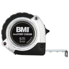 Ruletė BMI twocomp Chrom (5 m), SB pakuotė kaina ir informacija | Mechaniniai įrankiai | pigu.lt