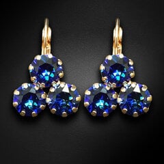 Auskarai moterims DiamondSky Crystal Lady II Bermuda Blue su Swarovski kristalais kaina ir informacija | Auskarai | pigu.lt