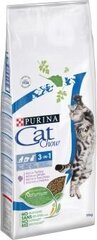 Purina Cat Chow Feline 3in1 su kalakutiena, 15 kg kaina ir informacija | Sausas maistas katėms | pigu.lt