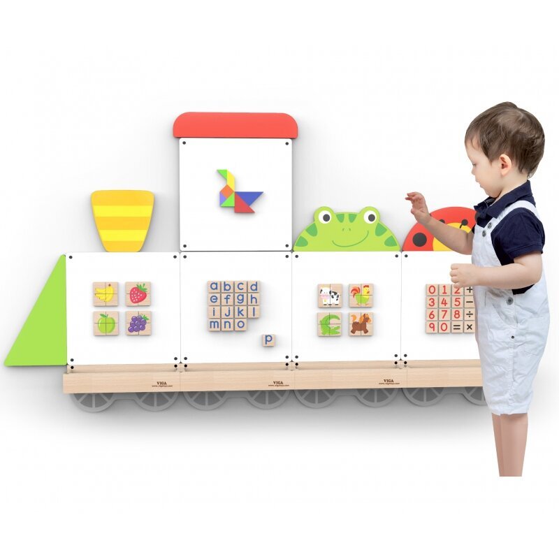 Lokomotyvo formos magnetinė edukacinė lenta kaina ir informacija | Lavinamieji žaislai | pigu.lt