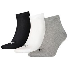 Носки спортивные Puma Unisex Quarter Plain 3Pack 906978 21, серые цена и информация | Женские носки | pigu.lt