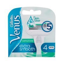 Skutimosi galvutės Gillette Venus Extra Smooth Sensitive, 4 vnt. kaina ir informacija | Skutimosi priemonės ir kosmetika | pigu.lt