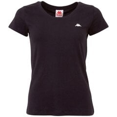 Sportiniai marškinėliai moterims Kappa Halina W 308000 19-4006, juodi kaina ir informacija | Sportinė apranga moterims | pigu.lt