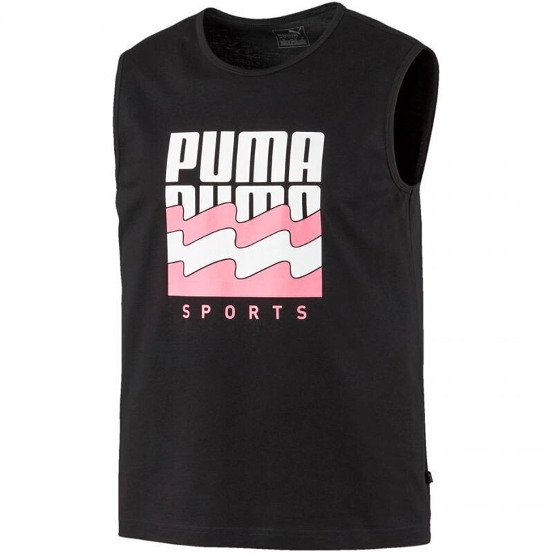 Sportiniai marškinėliai vyrams Puma Summer Graphic Sleeveless Tee M 581906 01, juodi kaina ir informacija | Sportinė apranga vyrams | pigu.lt