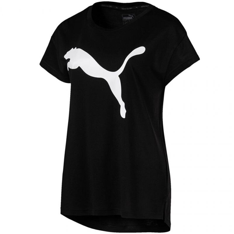 Sportiniai marškinėliai moterims Puma Active Logo Tee W 852006 51, juodi цена и информация | Sportinė apranga moterims | pigu.lt
