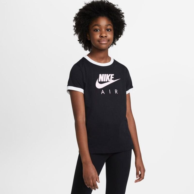 Sportiniai marškinėliai mergaitėms Nike Air Jr CZ1828 657, juodi цена и информация | Marškinėliai mergaitėms | pigu.lt