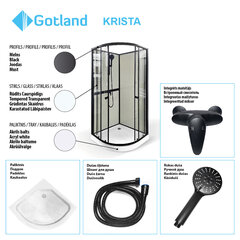 Душевая кабина GOTLAND KRISTA 80*80*200 см, низкий поддон, без крыши, SW909 цена и информация | Душевые кабины | pigu.lt