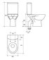 Pastatomas WC Cersanit Parva 306 011 horizontalus 3/6l, sėdynė duroplast SC EO kaina ir informacija | Klozetai | pigu.lt