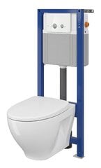 WC sistema Cersanit Aqua, WC Moduo + rėmas + mygtukas kaina ir informacija | Klozetai | pigu.lt