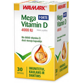Maisto papildas Mega Vitamin D 4000 IU Forte, 30 kapsulių kaina ir informacija | Vitaminai, maisto papildai, preparatai gerai savijautai | pigu.lt