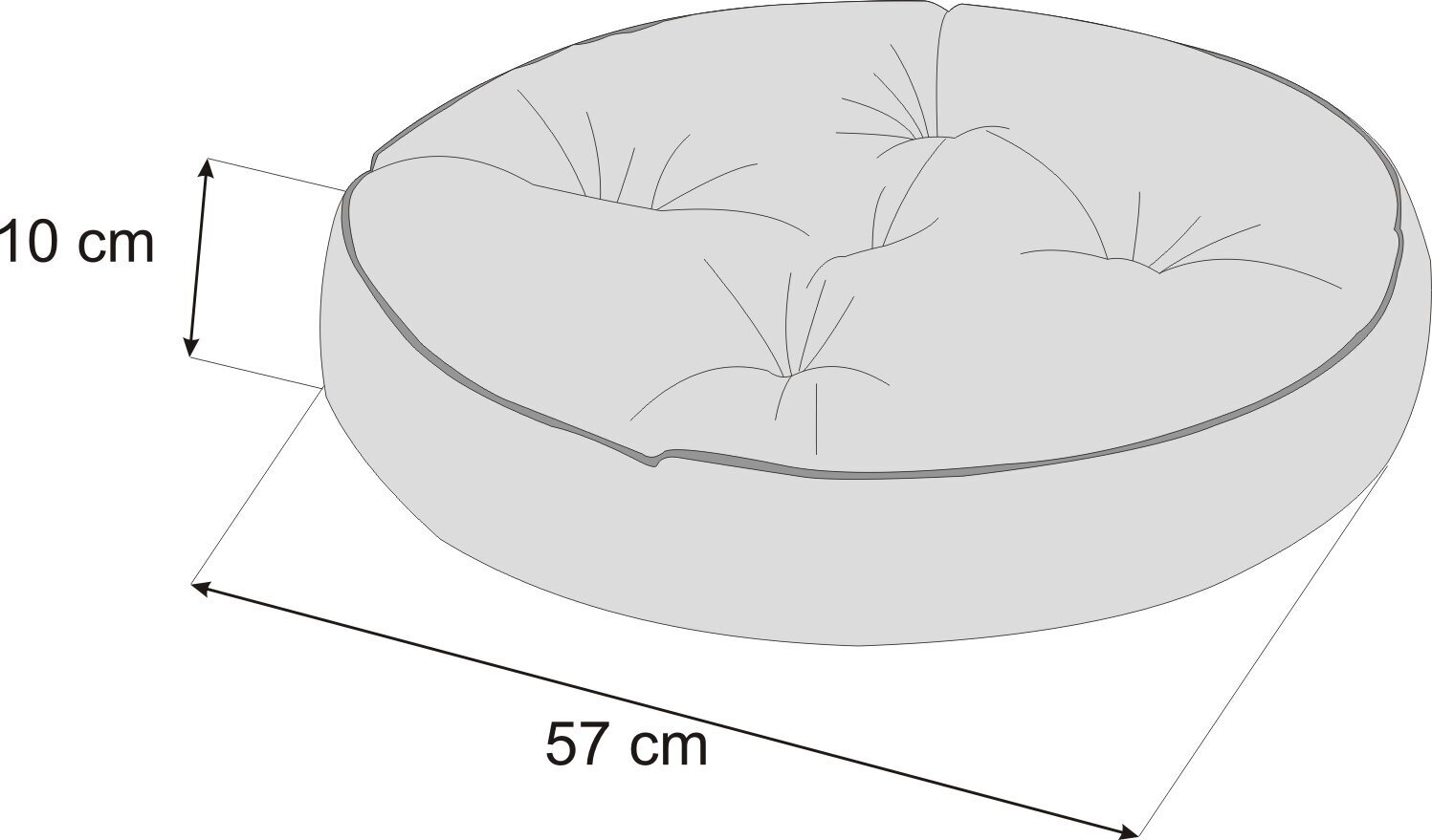 Grindų pagalvė Hobbygarden Yamatai 57cm, tamsiai pilka kaina ir informacija | Sėdmaišiai ir pufai | pigu.lt