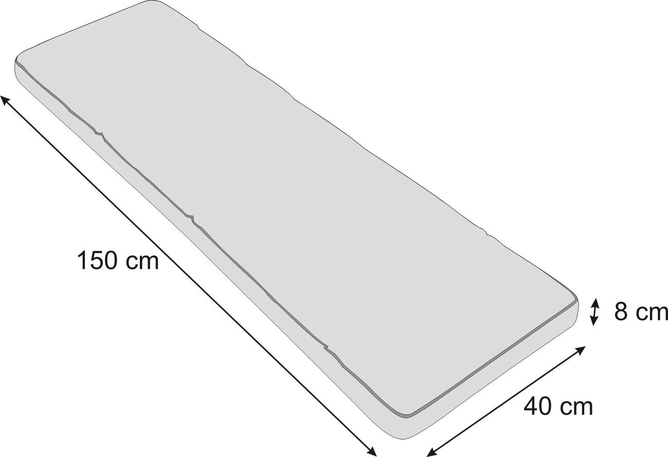 Pagalvė suolui Etna Oxford 150x40 cm, smėlio spalvos kaina ir informacija | Pagalvės, užvalkalai, apsaugos | pigu.lt