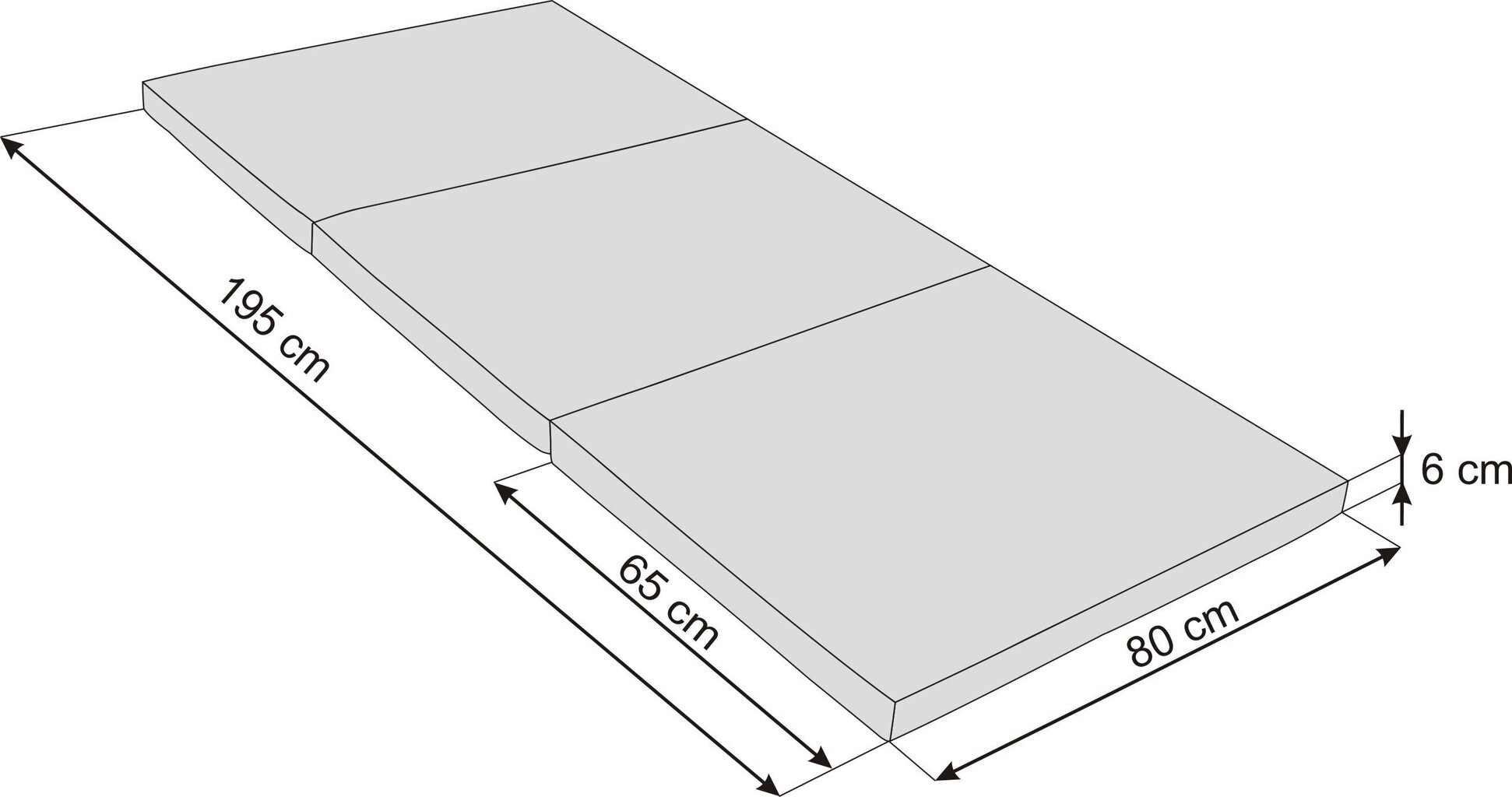 Sulankstomas čiužinys Hobbygarden Alex XL, 80x195 cm, juodas kaina ir informacija | Čiužiniai | pigu.lt