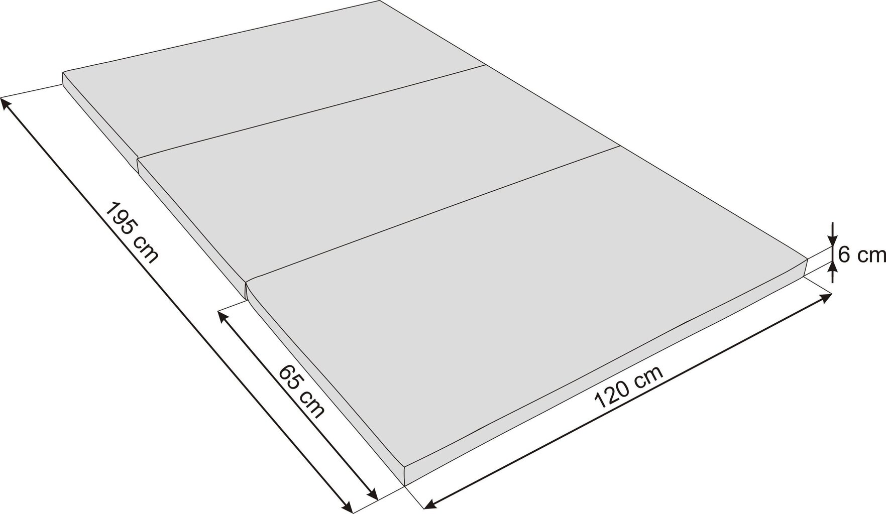 Sulankstomas čiužinys Hobbygarden Alex XXL, 120x195 cm, pilkas kaina ir informacija | Čiužiniai | pigu.lt