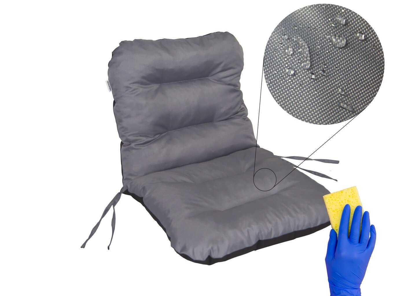 Pagalvė kėdei Hobbygarden Natalia 48cm, šviesiai pilka kaina ir informacija | Pagalvės, užvalkalai, apsaugos | pigu.lt