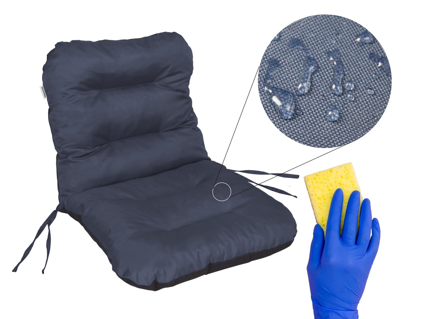 Pagalvė kėdei Hobbygarden Natalia 48cm, tamsiai mėlyna kaina ir informacija | Pagalvės, užvalkalai, apsaugos | pigu.lt