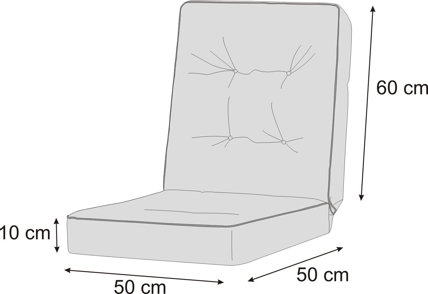 Pagalvė kėdei Hobbygarden Venus 50cm, juoda kaina ir informacija | Pagalvės, užvalkalai, apsaugos | pigu.lt