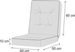 Pagalvė kėdei Hobbygarden Venus 60cm, šviesiai pilka kaina ir informacija | Pagalvės, užvalkalai, apsaugos | pigu.lt
