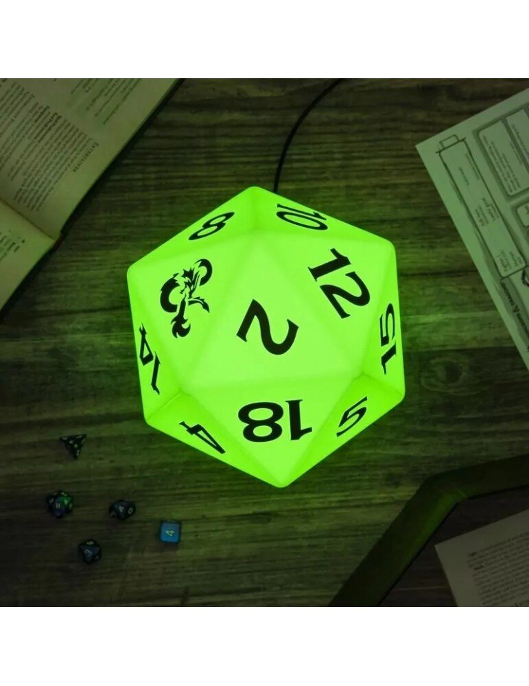 Dungeons & Dragons D20 Dice Multi Color Lamp 18cm kaina ir informacija | Žaidėjų atributika | pigu.lt