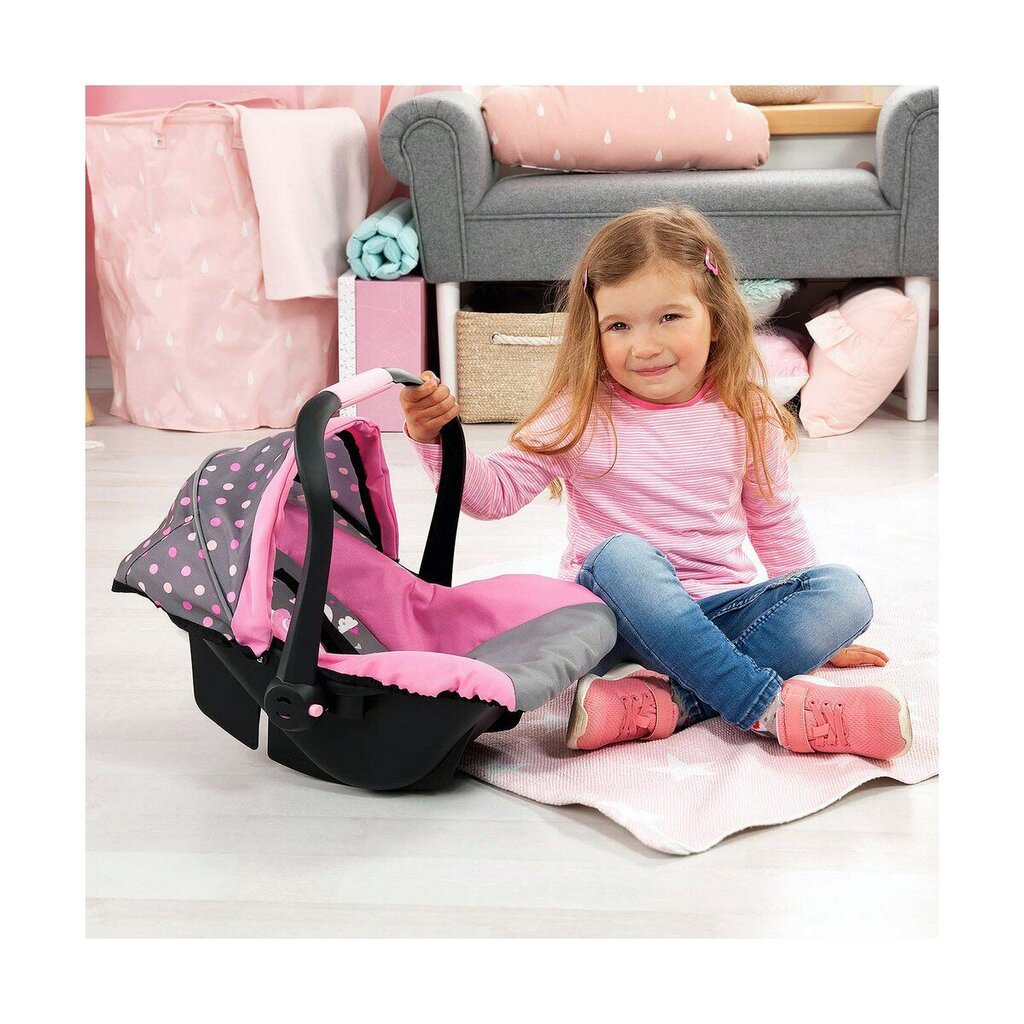 Lėlių automobilinė kėdutė Reig Deluxe, pilka/rožinė цена и информация | Žaislai mergaitėms | pigu.lt