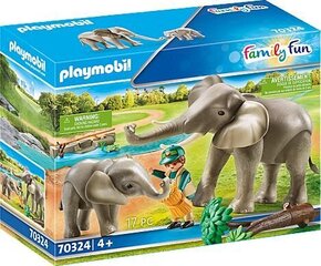 70324 PLAYMOBIL® Family Fun Семья слонов цена и информация | Конструкторы и кубики | pigu.lt