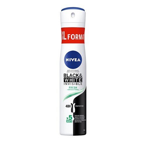Dezodorantas Nivea Black & White Invisible Fresh Antiperspirant Spray, 200 ml kaina ir informacija | Dezodorantai | pigu.lt