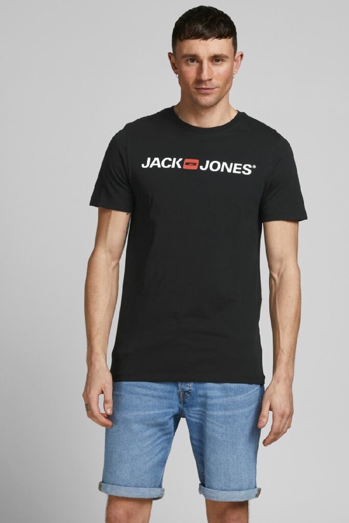 Marškinėliai vyrams Jack & Jones 12137126, juodi kaina ir informacija | Vyriški marškinėliai | pigu.lt