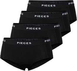 Kelnaitės moterims Pieces Pclogo 17106857, juodos, 4 vnt kaina ir informacija | Kelnaitės | pigu.lt