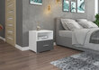 Naktinė spintelė ADRK Furniture Emi 06, balta kaina ir informacija | Spintelės prie lovos | pigu.lt