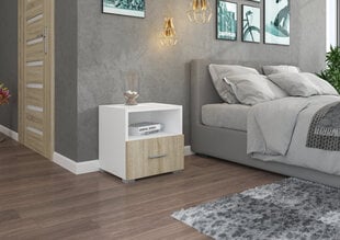 Ночная тумбочка ADRK Furniture Emi 07, белая цена и информация | Прикроватные тумбочки | pigu.lt