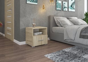 Naktinė spintelė ADRK Furniture Emi 11, ažuolos spalvos kaina ir informacija | Spintelės prie lovos | pigu.lt