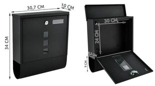 Pašto dėžutė 10x30.7x34 cm kaina ir informacija | Pašto dėžutės, namo numeriai | pigu.lt