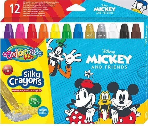 Kreidelės COLORINO Disney "Peliukas Mikis", 12 spalvų kaina ir informacija | Kanceliarinės prekės | pigu.lt
